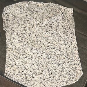 Pleione Women's Black and White Button Down Shirt